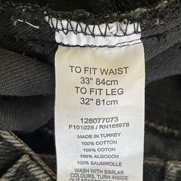 ASOS DESIGN Jeans Mens 33x32 Black Seamed Panel Straight Leg Denim Grunge Casual - Picture 7 of 11